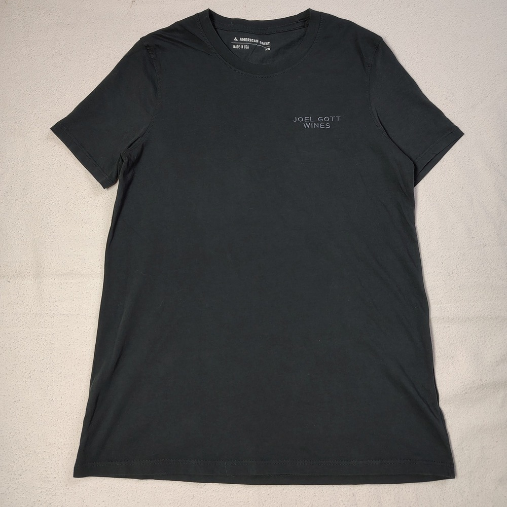 American Giant T-Shirt Women XS Black Joel Gott Wines Short Sleeve Crew Neck USA